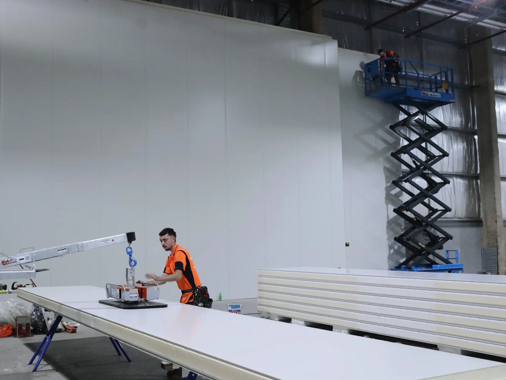 Ceiling panel installation at the Homebush project